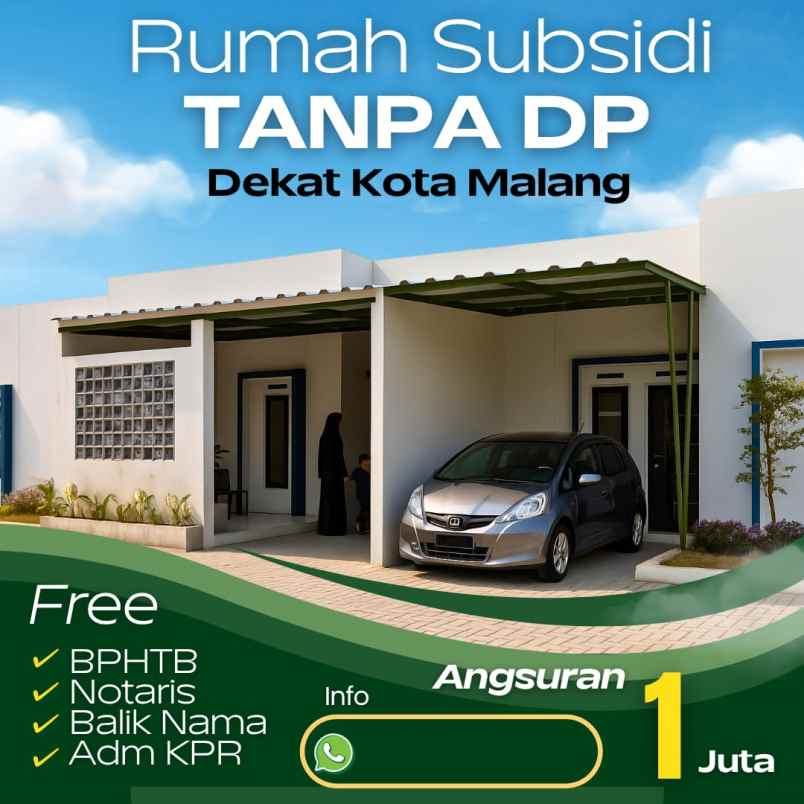 rumah subsidi dekat sawojajar cicilan cuma 1 jutaan