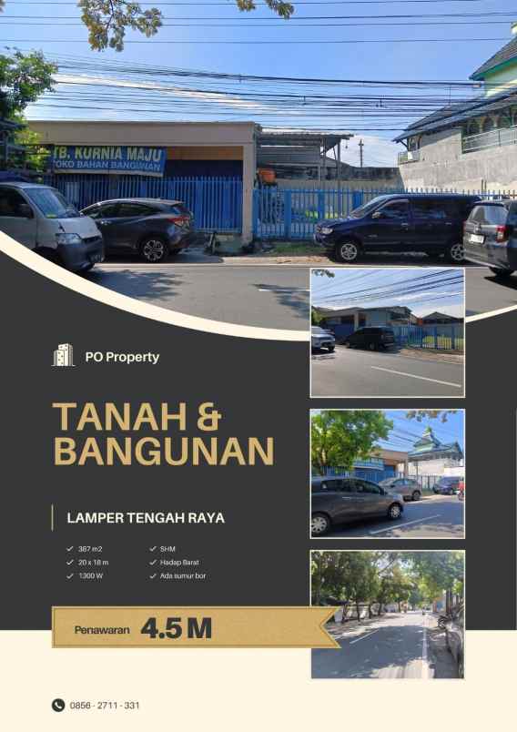 tanah dan bekas toko lamper tengah raya