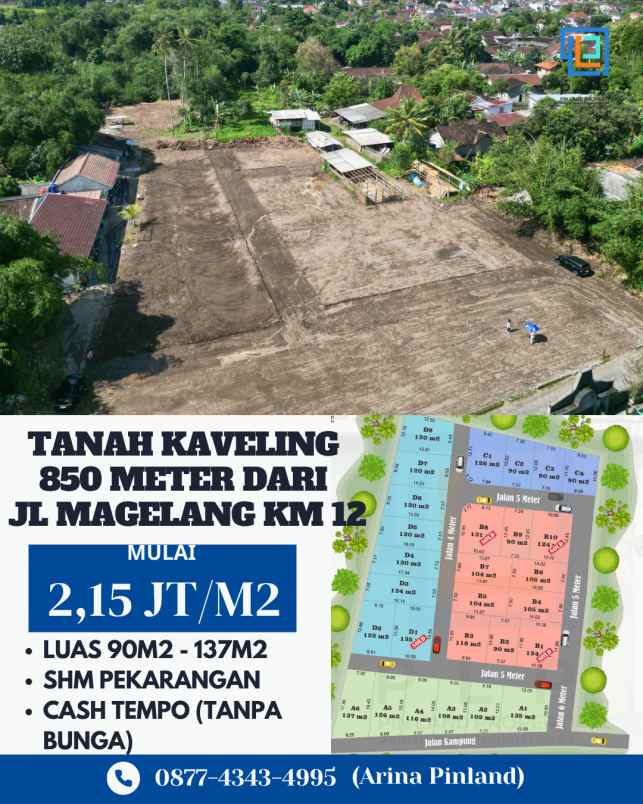 tanah kavling dekat jl magelang km 12