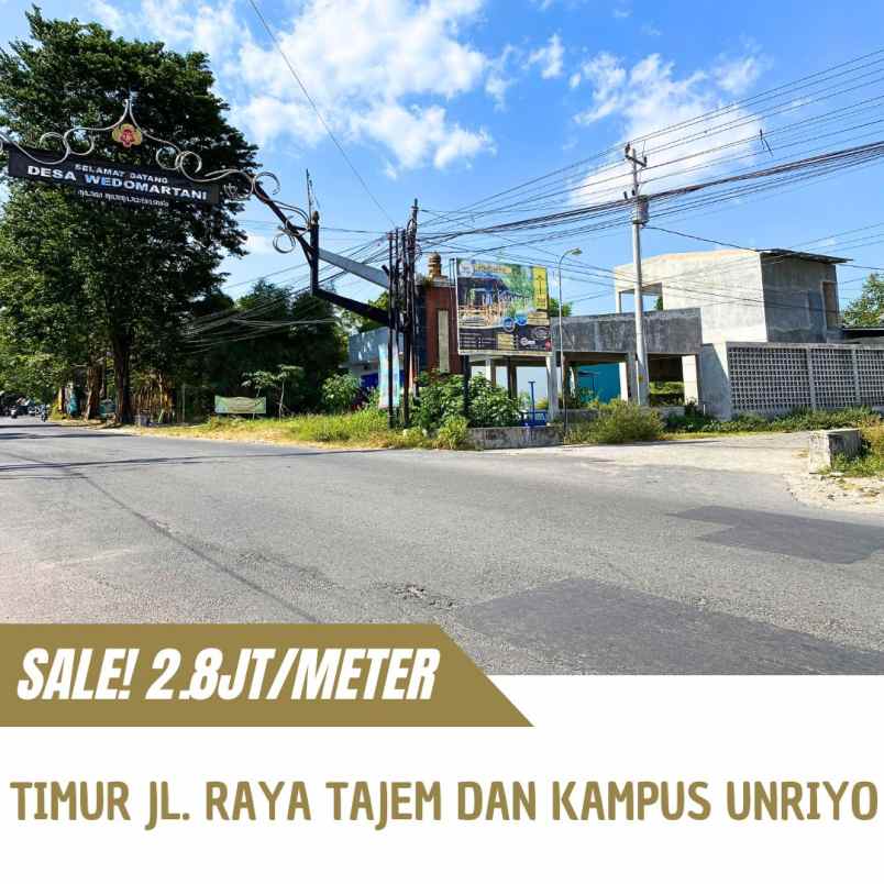 tanah kavling murah dekat jl raya tajem 2 8jt meter