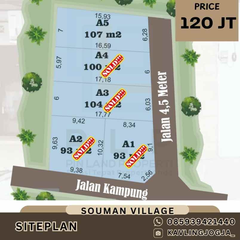 tanah murah 120 juta saja di kalasan sleman