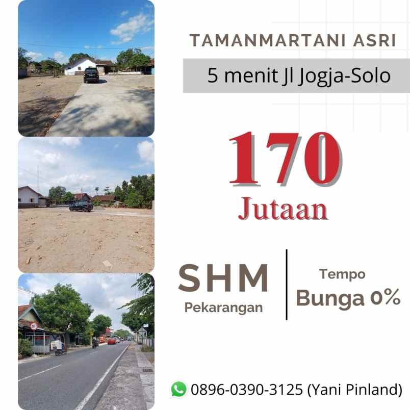 tanah murah di kalasan dekat jalan jogja solo