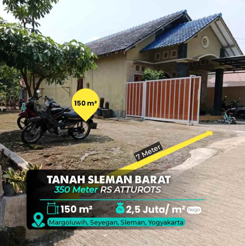 tanah murah strategis di seyegan utara jl godean km 10