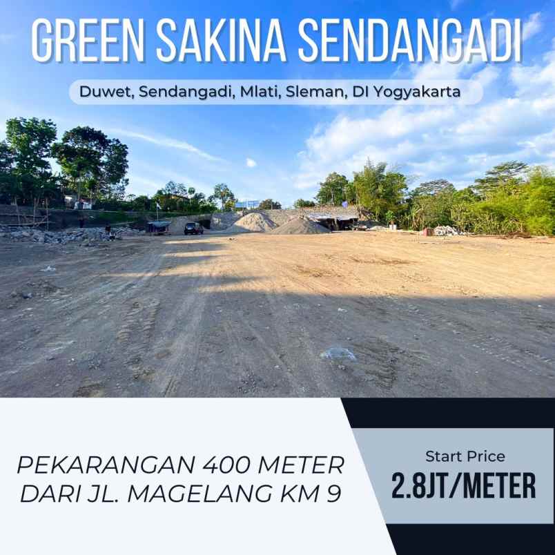 tanah pekarangan 2 8jt meter di jl magelang km 9