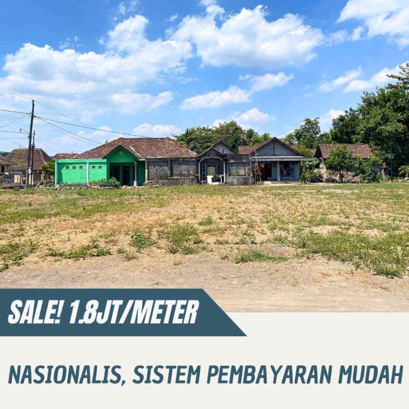 tanah pekarangan murah di kalasan 1 8jt meter