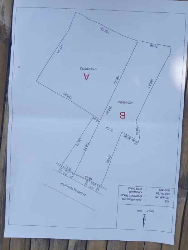 tanah strategis di jl raya tanjung pura karawang barat