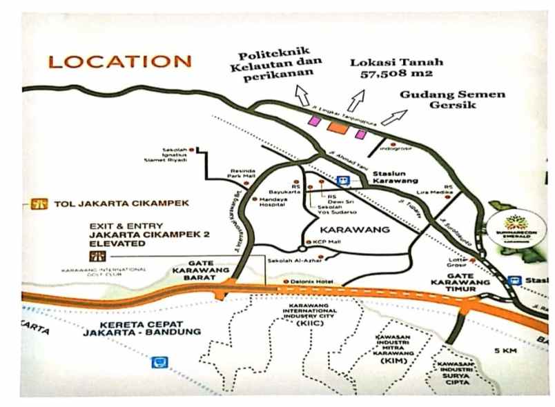 tanah strategis di jl raya tanjung pura karawang barat