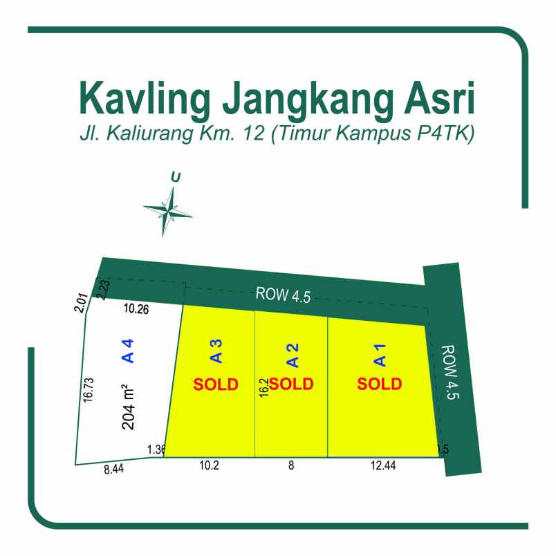 timur lapangan klidon tanah shm luas 204m2