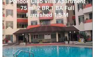 Pondok Klub Villa Luas 75 m2,2 Kt,1 km Full Furnished 1,5 M