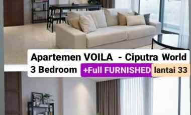 Dijual Apartemen Voila 3 Plus1 Bedroom Full Furnish Lux Private Balkon