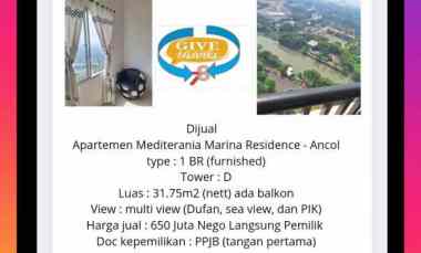 Dijual Apartemen Mediterania Residen Ancol Jakarta
