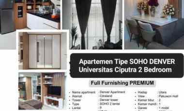 Murah Dijual Apartemen Soho Denver Tipe 2 Bedroom Full Furnished