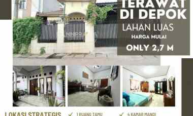 dijual cepat rumah di sukmajaya depok lahan luas 2 7 m