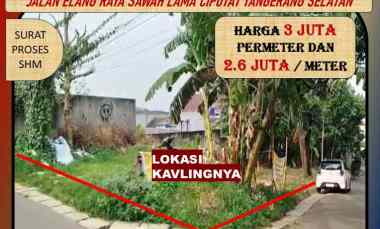 Tanah Dijual di jalan elang raya sawah lama ciputat tangerang selatan