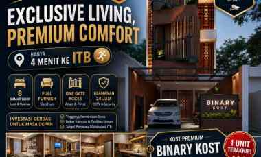 Dijual Kost Modern 8 Kamar, Full Furnish dekat Kampus ITB Unpad