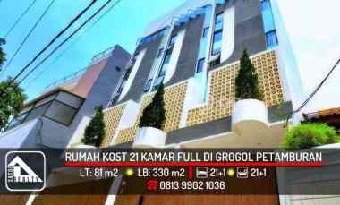 Rumah Kost 21 Kamar 3 Unit Full di Grogol Petamburan