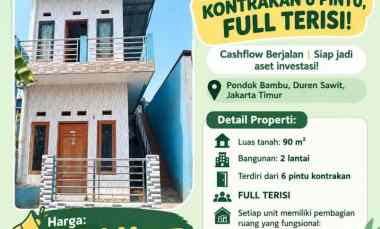 Dijual Kontrakan 6 Pintu Full Terisi di Duren Sawit Jakarta Timur