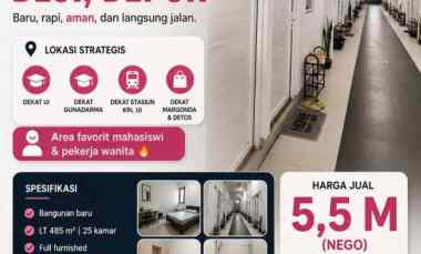 dijual kost pondok cina kecamatan beji