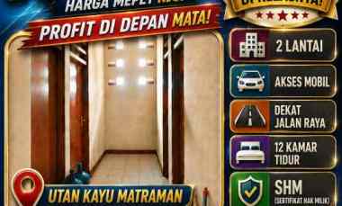 Jual Rumah di Utan Kayu Matraman, Mepet NJOP, Akses Mobil, Strategis