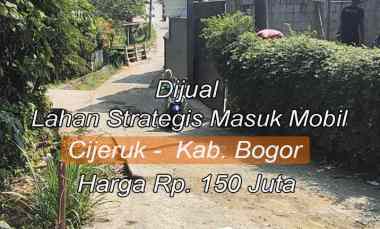 dijual lahan strategis akses masuk mobil cijeruk bogor