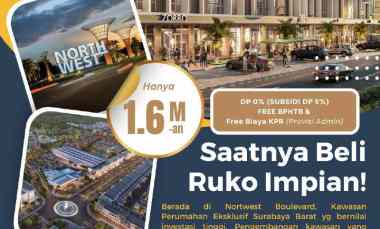 RUKO Citraland Northwest 1,6 M Fasilitas Lengkap Lake View