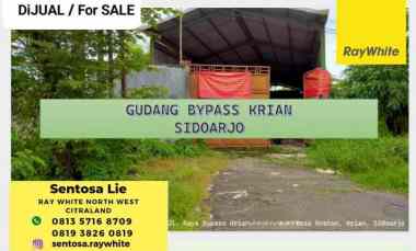 Dijual 351 m2 Gudang Nol Jalan Raya Bypass Krian Sidoarjo Jawa Timur