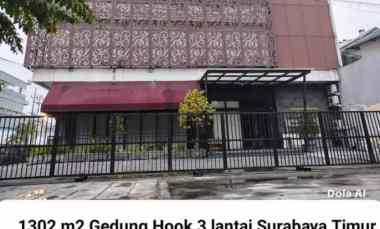 Dijual 1302 m2 Gedung Raya Kenjeran - Hook Modern 3 Lantai Hadap Nol J