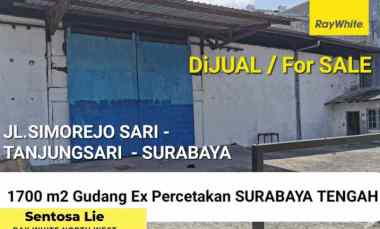 Murah Dijual 1700 m2 Gudang Simorejo Sari B Tanjungsari Surabaya SHM