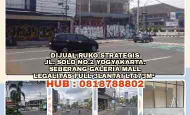 dijual ruko gudang kantor jalan solo no 2 yogyakarta