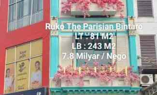 Ruko The Parisian Bintaro LT 81 m2 LB 243 m2 7.8 Milyar / Nego