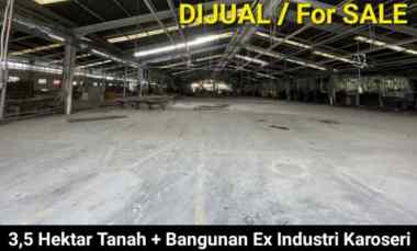 Dijual 3,5 Hektar Tanah Bangunan Ex Industri Karoseri Bogor Jabar