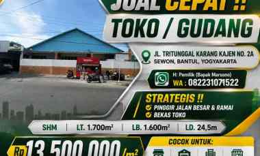 dijual ruko gudang kantor jl tritunggal karang kajen