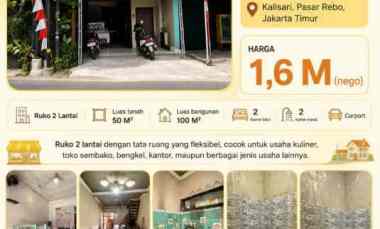 Dijual Ruko 2 Lantai Strategis di Kalisari Pasar Rebo Jakarta Timur