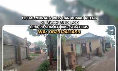 Dijual Murah 2 Kios dan Rumah Petak di Sawangan Depok. Lt90/70 Shm Kt1