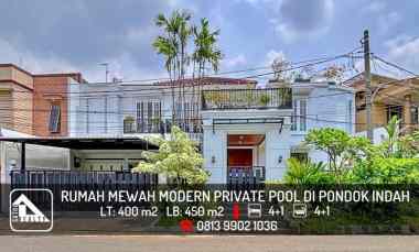Rumah Mewah Brand New dengan Pool di Niaga Hijau Pondok Pinang