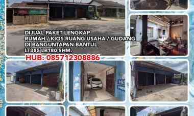 Dijual Rumah, Kios Ruang Usaha, Gudang di Banguntapan Bantul. Lt385