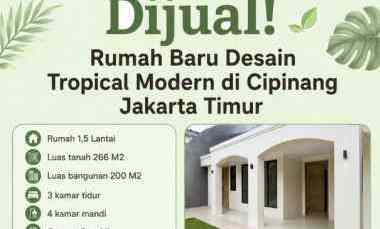 dijual rumah baru tanah luas di cipinang jakarta timur