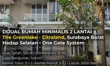 Dijual Rumah Minimalis 2 Lantai The Greenlake Citraland Surabaya
