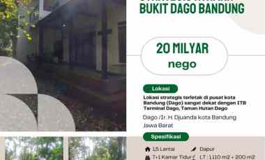 Dijual Murah Rumah Hitung Tanah Lokasi Strategis Nyaman di Dago Bandun