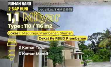 Rumah 2 Lantai Sisa 2 Unit dalam Cluster dekat Rsud Prambanan, Sleman