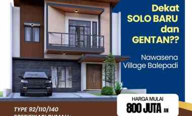 Dijual Rumah di Solo Baru Akses Jalan Raya Utama Baki - Solo Nbaru