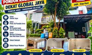 Rumah Dijual Pondok Kacang Barat dekat Global Jaya LT 81 LB 100