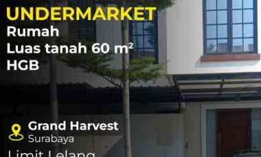 Dijual Rumah Aset Lelang Grand Harvest Surabaya SHGB 2 Lantai
