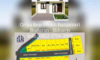 Rumah Dijual Buduran Sidoarjo di Banjarsari hanya 400 Jutaan