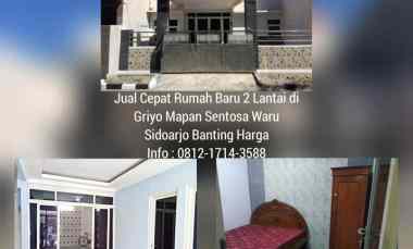 Rumah Dijual Griyo Mapan Sentosa Sidoarjo Baru 2 Lantai Banting Harga