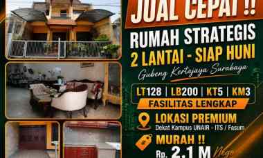 Dijual Rumah 2 Lantai Strategis di Gubeng Kertajaya Surabaya