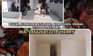 Dijual Rumah DI BATURSARI, MRANGGEN, DEMAK. LT75 LB50 KT2 KM1