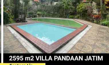 Dijual 2595 m2 Rumah Villa Pandaan Jatim Nol Jalan Raya Private POOL