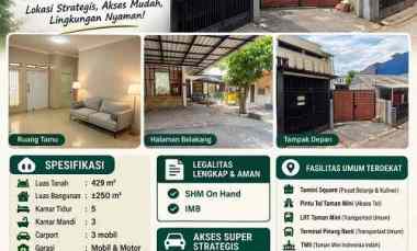 Dijual Rumah Murah Tanah Luas 429 M di Pinang Ranti Jakarta Timur