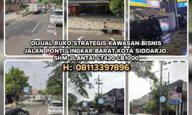 Dijual Ruko Strategis Jalan Ponti Lingkar Barat Kota Sidoarjo. Shm 2 lantai